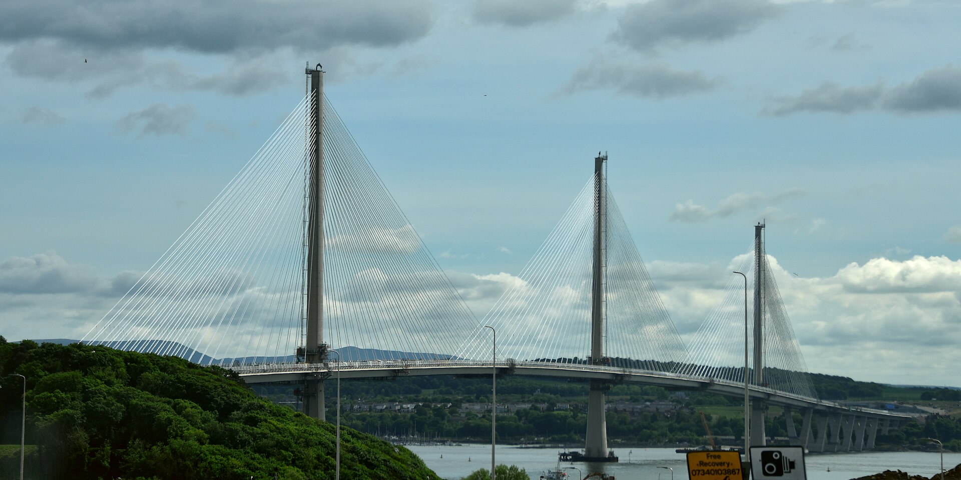 Cable-stayed bridge crossing under construction